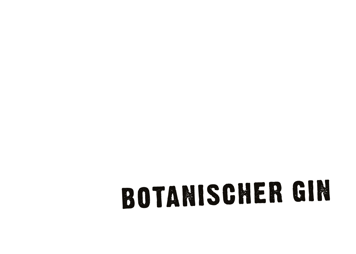 Gartenheld Gin Logo weiss mit Schriftzug Botanischer Gin